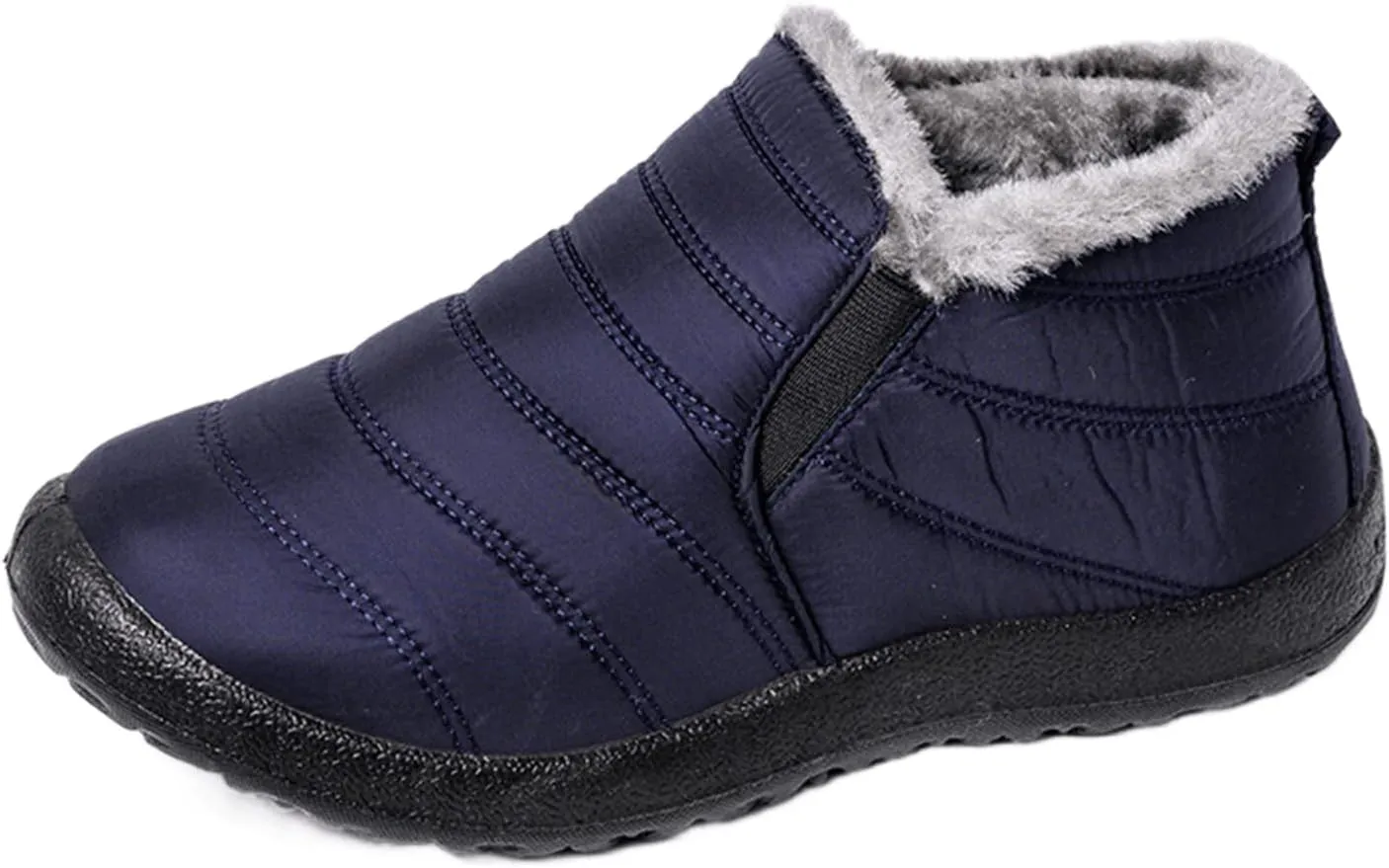 Ladmiple Winter Boots For Women Waterproof Snow Cute Ankle Booties Slip On Anti-Slip Fully Fur Lined Outdoor Walking Shoes