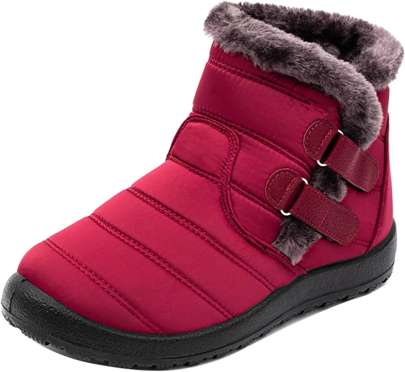 Ladmiple Winter Boots For Women Waterproof Snow Non Slip Fur Lining Comfortable Slip On Outdoor Shoes Warm Ankle Booties
