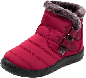 Ladmiple Winter Boots For Women Waterproof Snow Non Slip Fur Lining Comfortable Slip On Outdoor Shoes Warm Ankle Booties