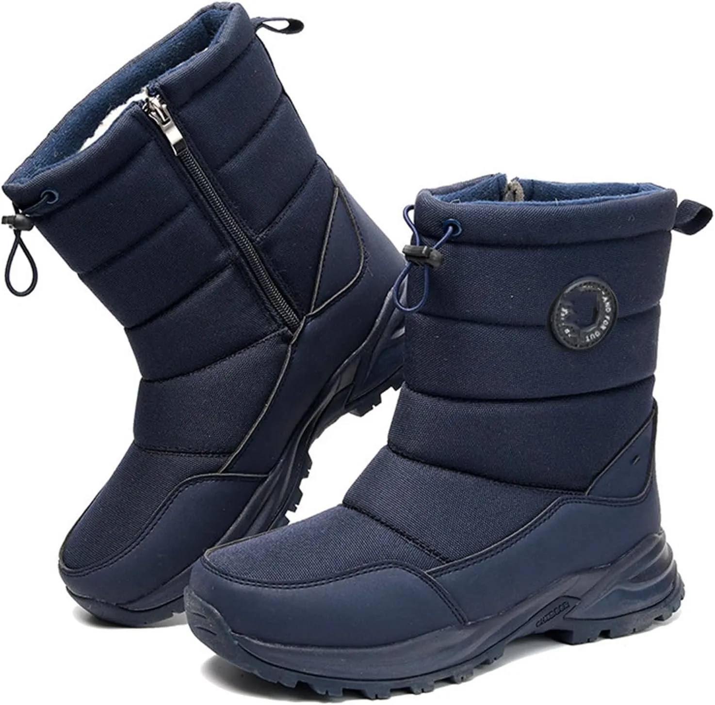 Ladmiple Winter Boots For Women Waterproof Snow Wide Width Slip On Ankle Booties Anti-Slip Fur Lined Outdoor Shoes