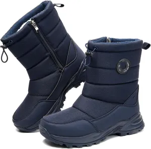 Ladmiple Winter Boots For Women Waterproof Snow Wide Width Slip On Ankle Booties Anti-Slip Fur Lined Outdoor Shoes
