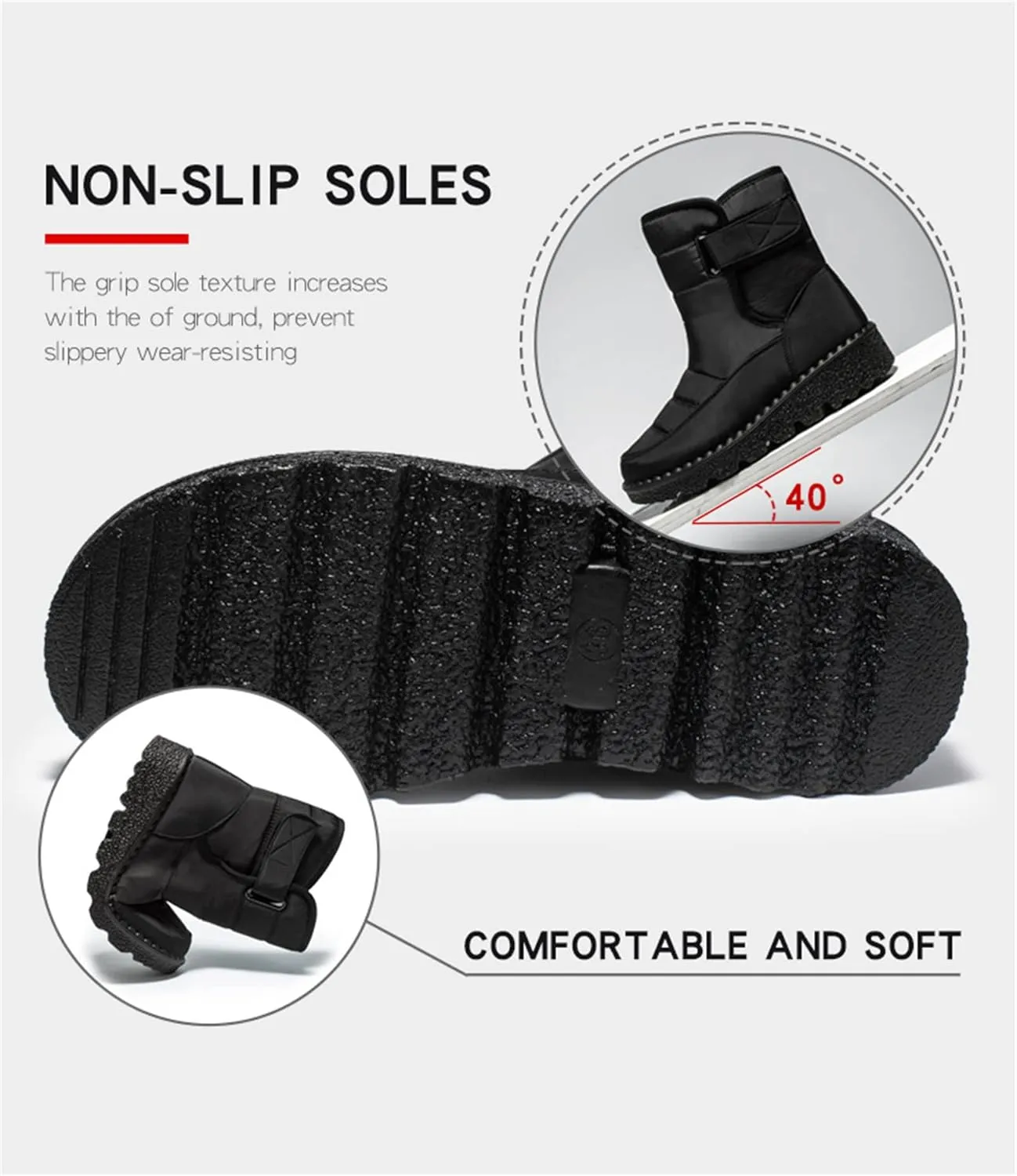 Ladmiple Winter Boots For Women Waterproof Snow Wide Width Warm Lining Comfortable Ankle Booties Outdoor Walking Shoes