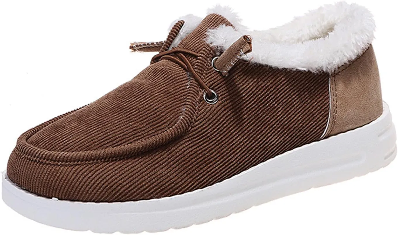 Ladmiple Winter Boots For Women With Fur Lined High-top Snow Boots Slip on Warm Comfortable Outdoor Ankle Booties Shoes