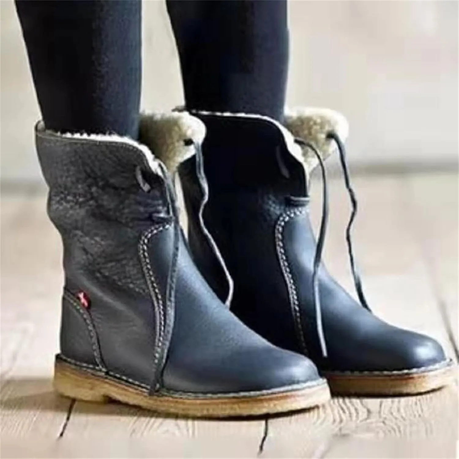 Ladmiple Womens Snow Boots Winter Shoes with Fur Lined Warm Lace Up Ankle Booties Comfort Outdoor Anti Slip Combat Boots