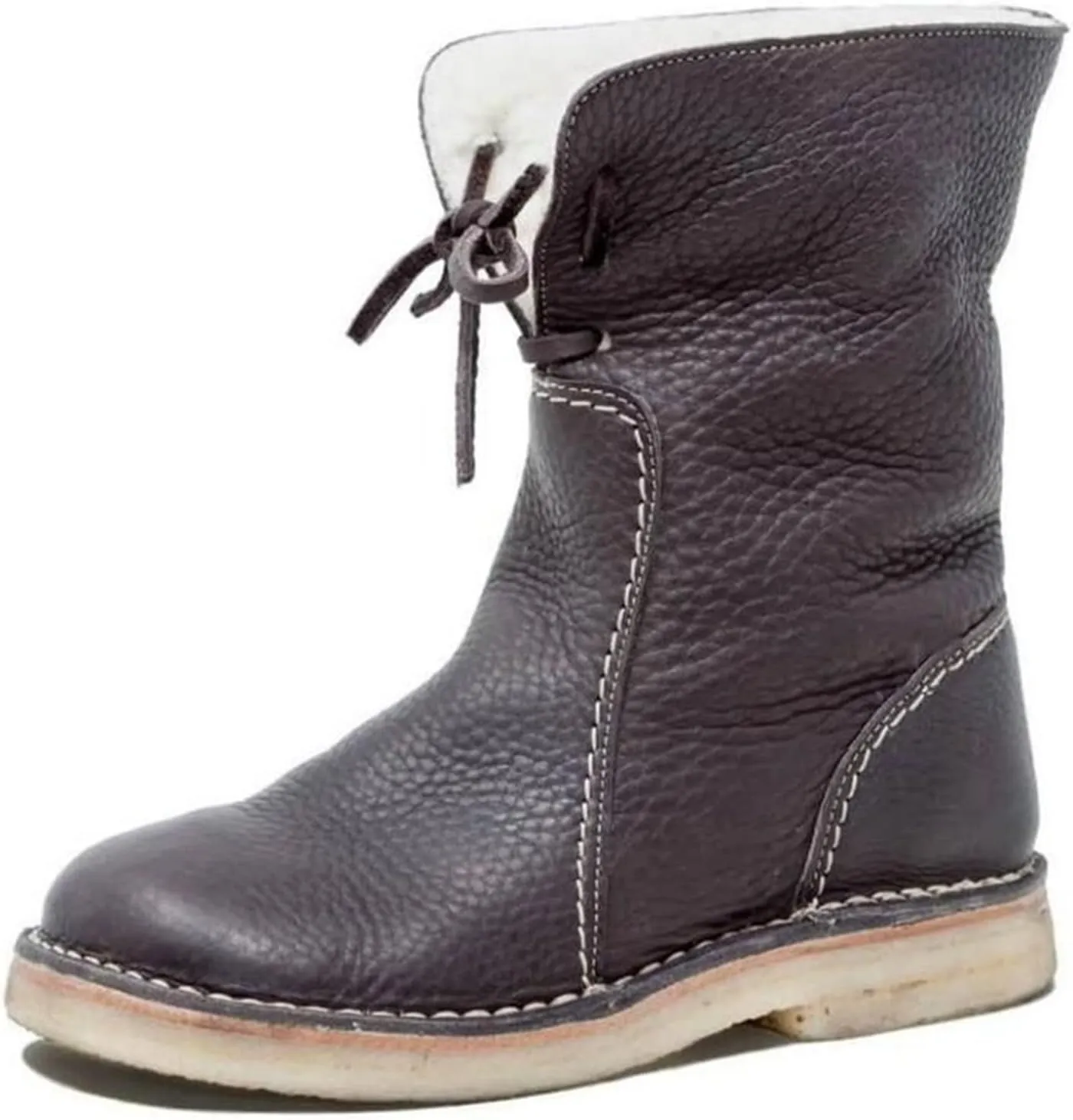 Ladmiple Womens Snow Boots Winter Shoes with Fur Lined Warm Lace Up Ankle Booties Comfort Outdoor Anti Slip Combat Boots