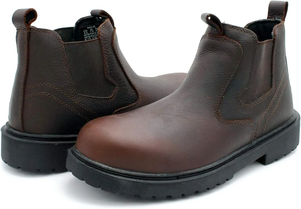 Laforst Mens Brown Leather Upper Slip Resistant outsole Composite Toe Work Boots