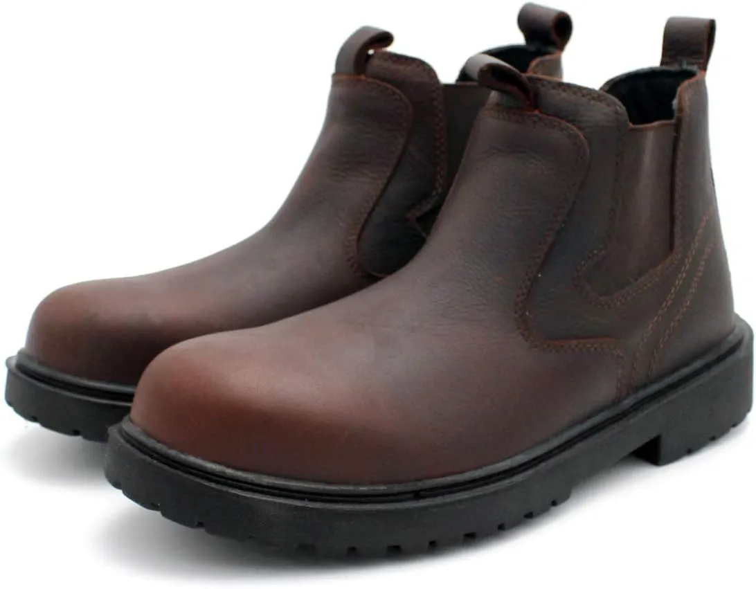 Laforst Mens Brown Leather Upper Slip Resistant outsole Composite Toe Work Boots