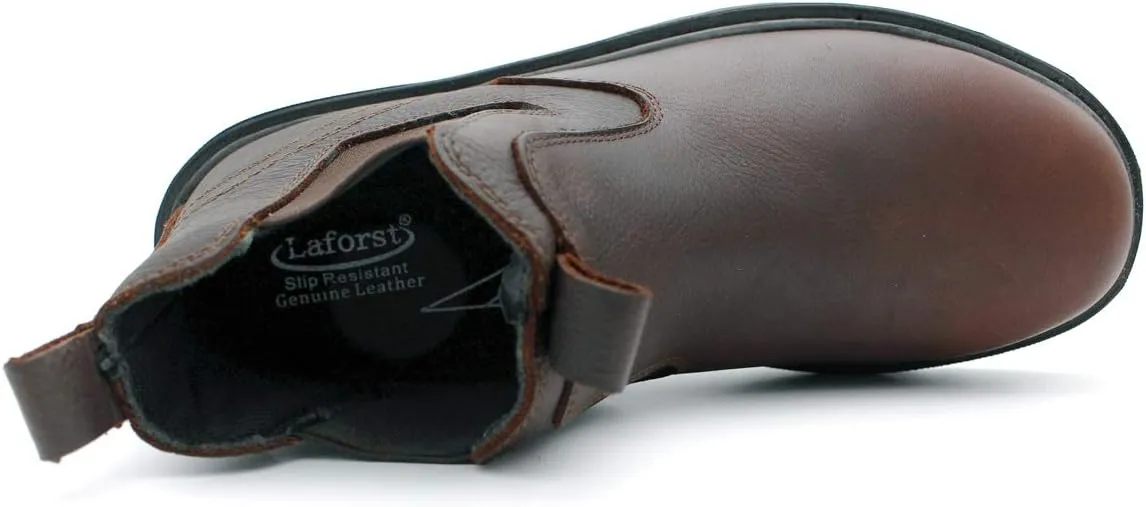 Laforst Mens Brown Leather Upper Slip Resistant outsole Composite Toe Work Boots