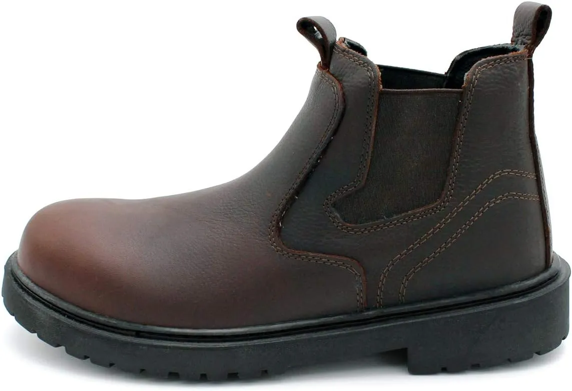 Laforst Mens Brown Leather Upper Slip Resistant outsole Composite Toe Work Boots