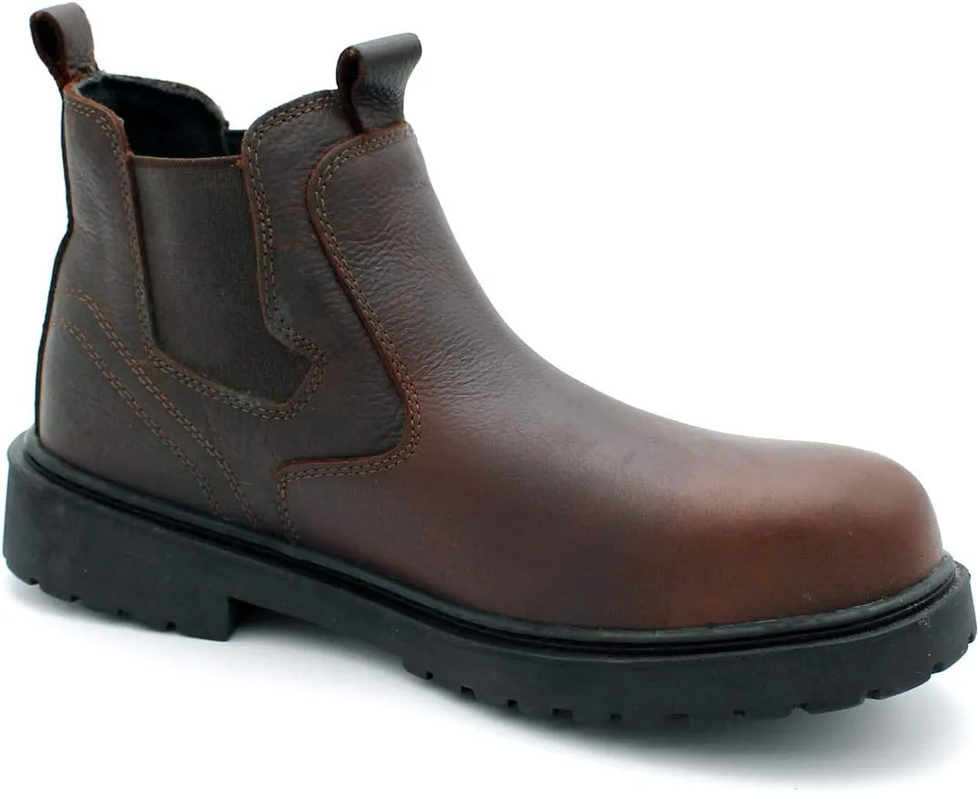 Laforst Mens Brown Leather Upper Slip Resistant outsole Composite Toe Work Boots
