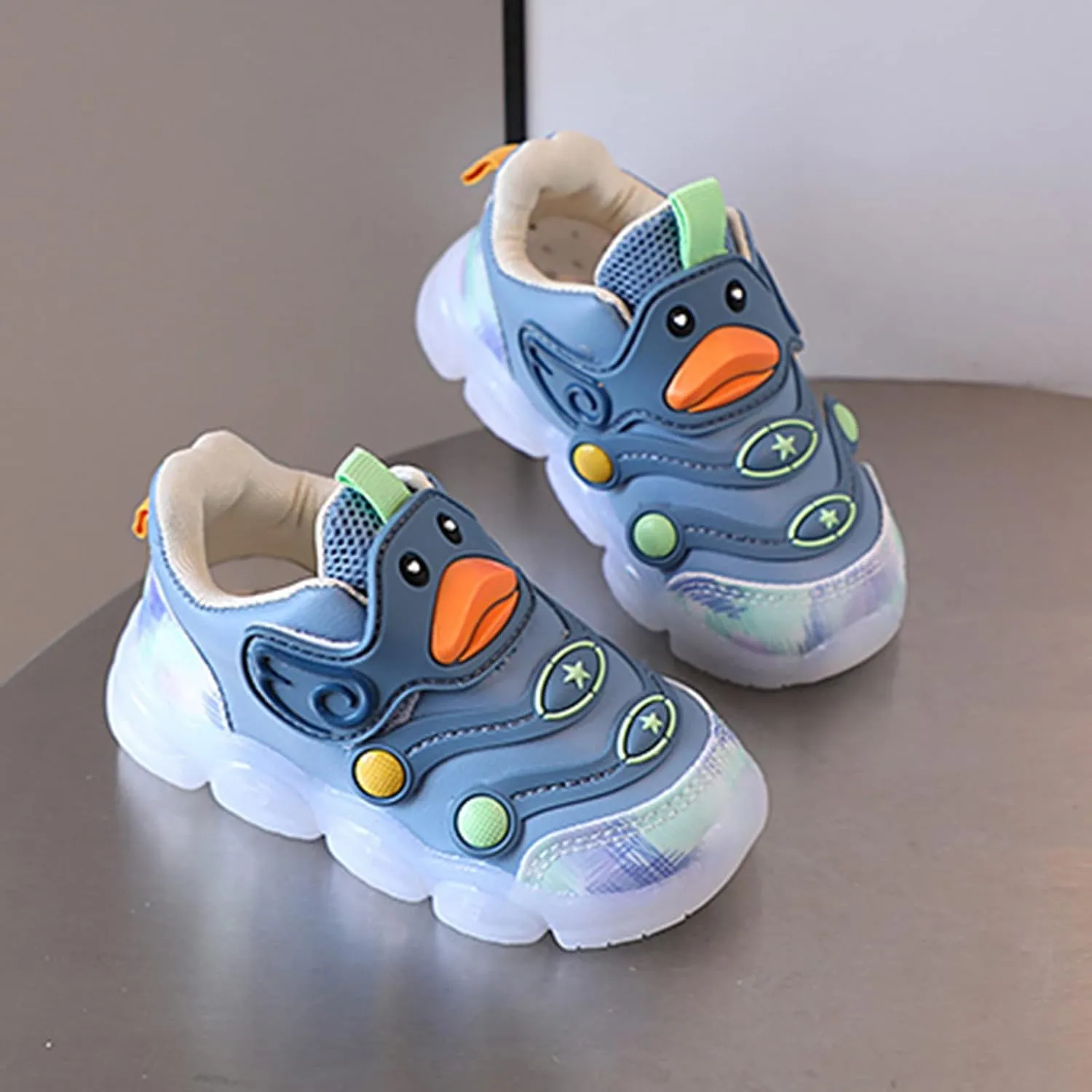 Leather Light Up artoon Sneaker for Toddler Baby Boys Led First Walking Sport Shoes Outdoor Breathable Non Slip Shoes
