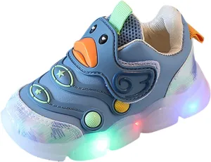 Leather Light Up artoon Sneaker for Toddler Baby Boys Led First Walking Sport Shoes Outdoor Breathable Non Slip Shoes