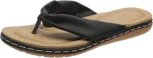 Lightweight Beach Sandal Women's Summer Non Slip Solid Color Slip On Flat Beach Open Toe Breathable Sandals Flip Flops
