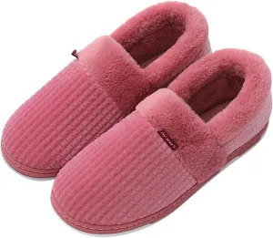 Masbird Christmas Slippers for Women Plush Fuzzy Fleece House Memory Foam Shoes Cozy Indoor Outdoor Anti-Skid Sole Slippers Red
