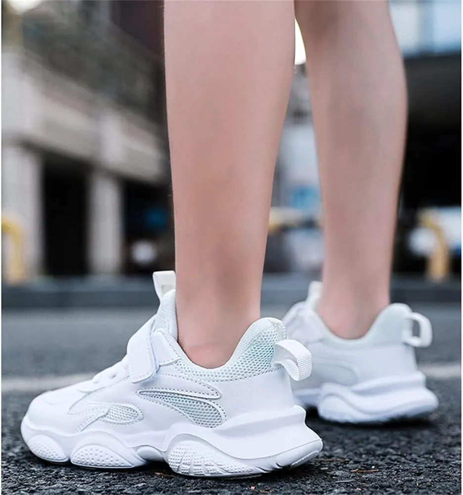 MATERUIEYES Children's Shoes Sports Shoes Small White Shoes Mesh Girls' Running Shoes Sneakers