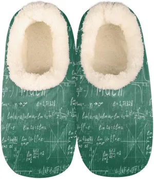 Math Science Women Men House Anti-Slip Slippers, Math Womens Mens Winter Indoor Slippers, Soft Cozy Warm Fuzzy Memory Foam Anti-Slip Slippers