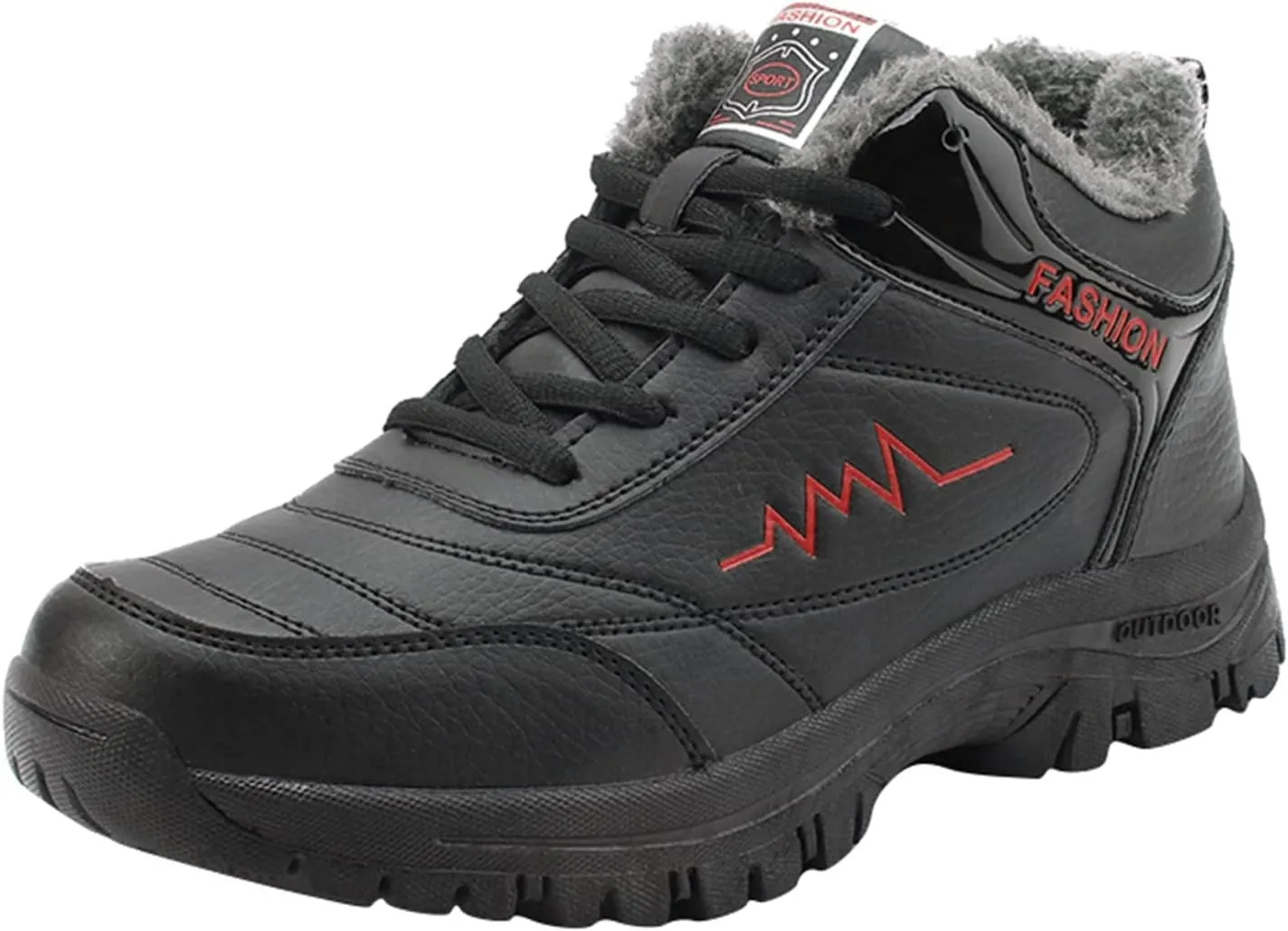 Men Work Boots Composite Toe Hiking Sneakers Fur Lined Ankle Boot Womens Safety Toe Shoes Insulated Winter Outdoor Botas Waterproof Non Slip Hike Grounded Footwear
