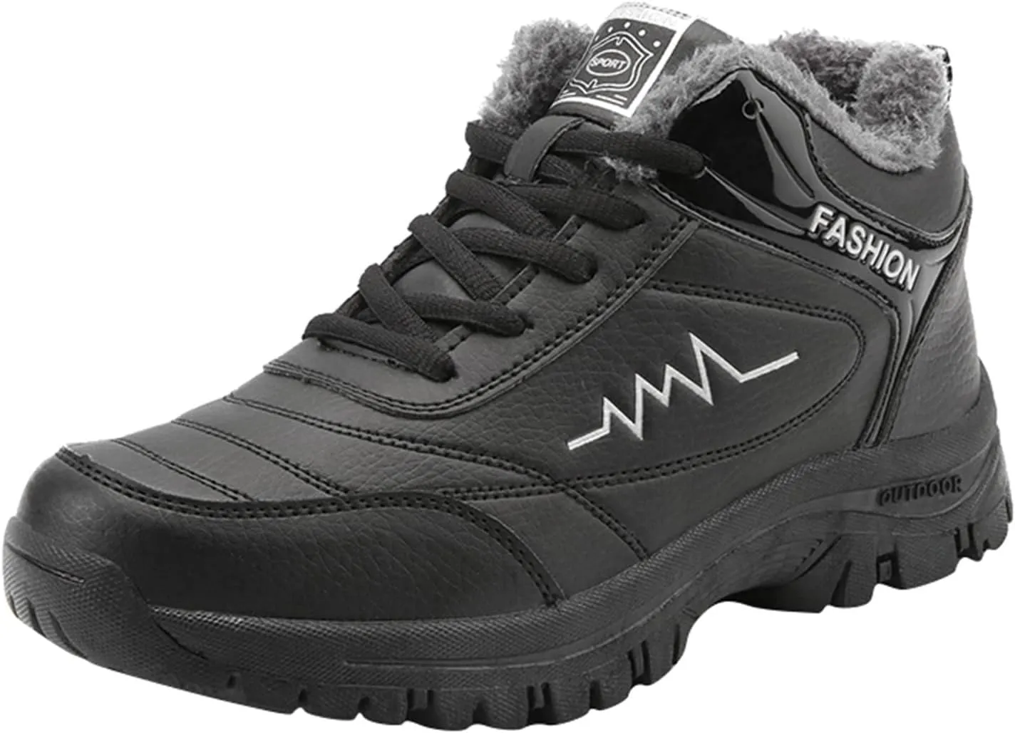 Men Work Boots Composite Toe Hiking Sneakers Fur Lined Ankle Boot Womens Safety Toe Shoes Insulated Winter Outdoor Botas Waterproof Non Slip Hike Grounded Footwear