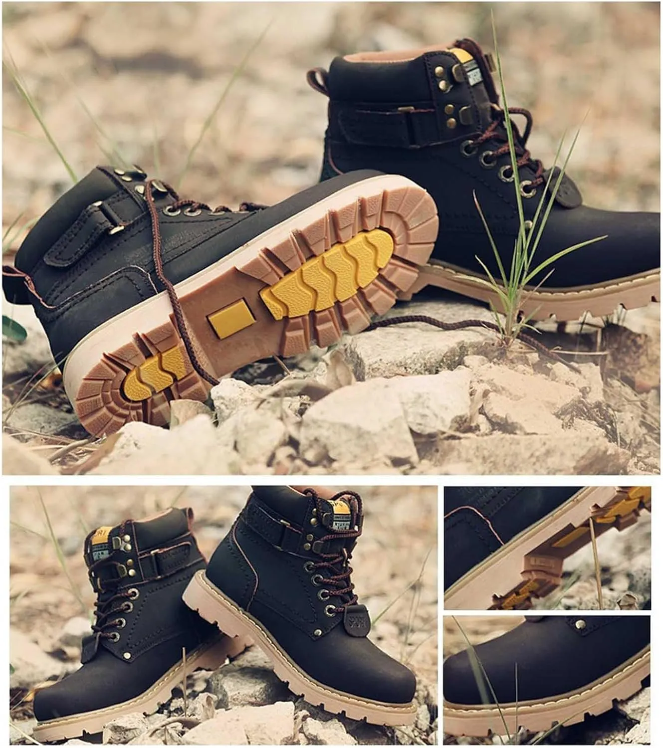 Men Work Boots Non Steel Toe Hiking Sneakers Ankle Booties Women Safety Shoes Waterproof Outdoor Botas Waterproof Soft Toe Work Hike Grounded Footwear