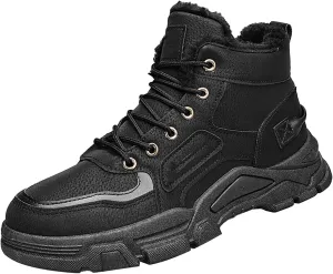 Men Work Boots Steel Toe Hiking Sneakers Fur Lined Ankle Boot Womens Workout Shoes Soft Toe Winter Backpacking Snow Botas Warm Water Hike Grounded Footwear
