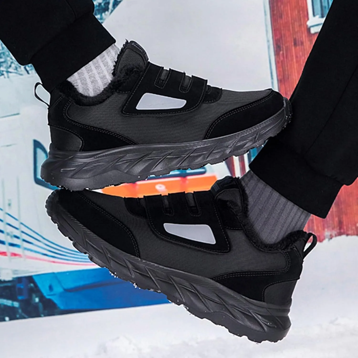 Men Work Boots Steel Toe Hiking Sneakers Fur Lined Ankle Boot Womens Workout Shoes Soft Toe Winter Backpacking Snow Botas Warm Water Hike Grounded Footwear