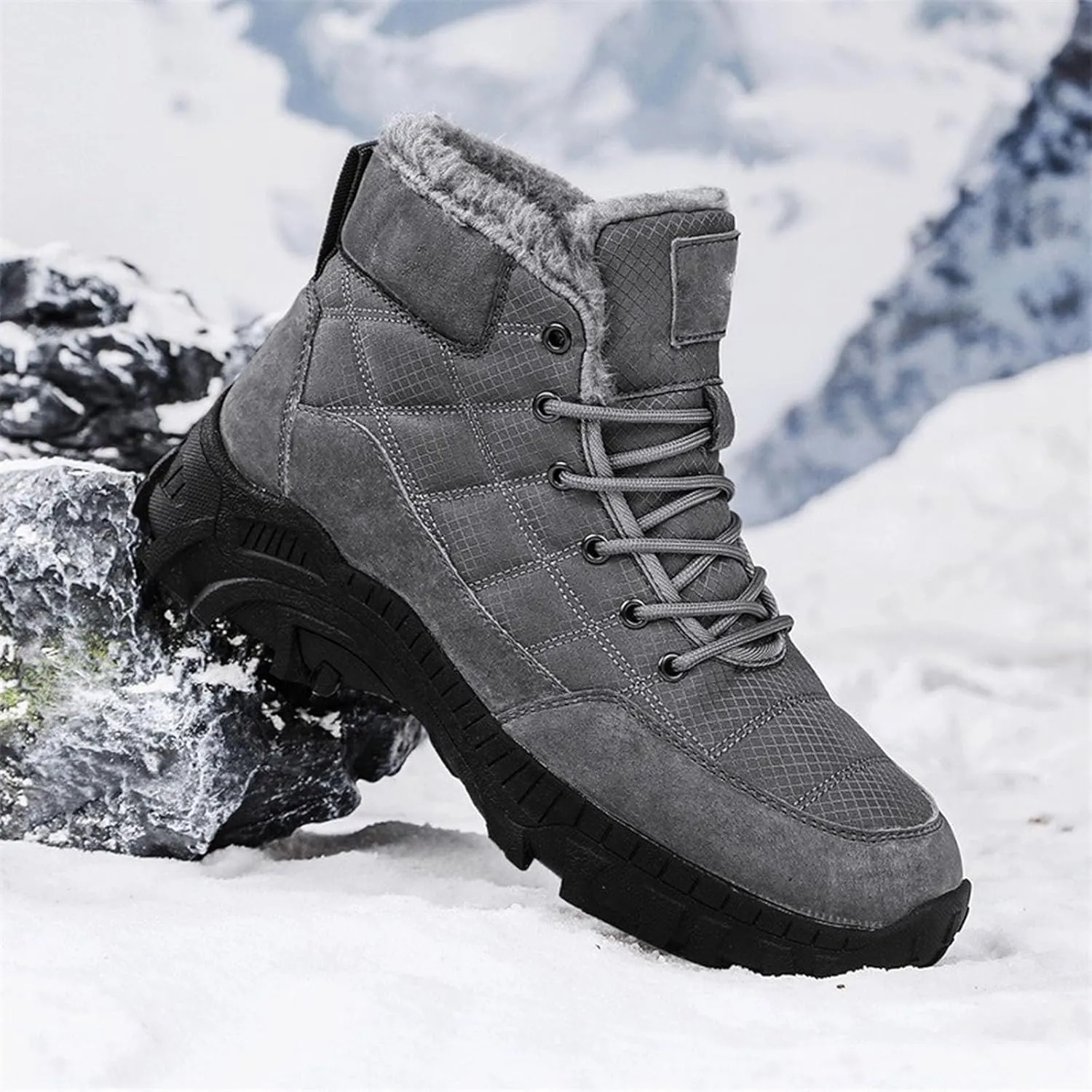 Men Work Boots Wide Width Hiking Sneakers Fur Lined Ankle Boot Safety Toe Shoes for Women Comfortable Outdoor Bota Waterproof Breathable Lightweight Hike Grounded Footwear