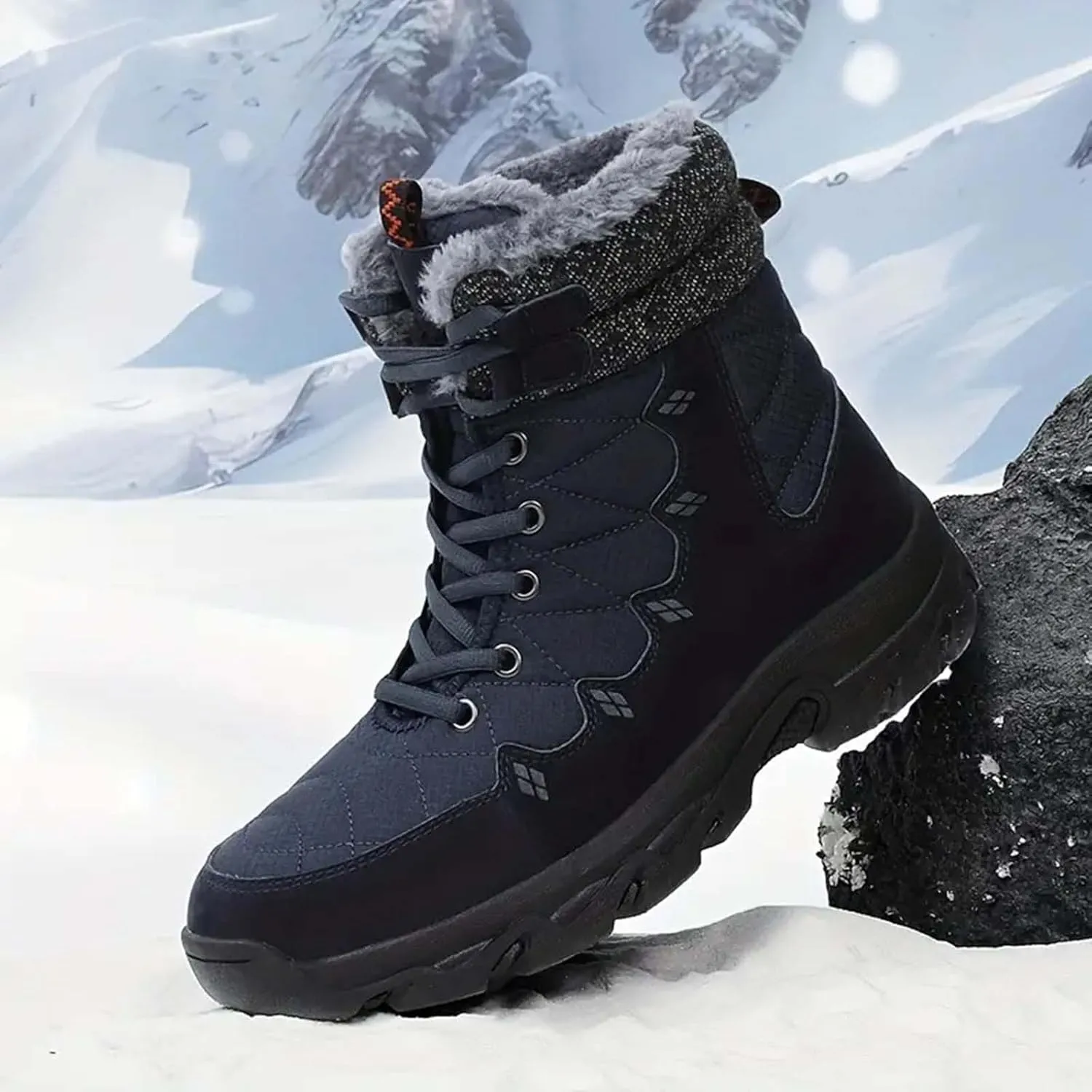 Men Work Boots Wide Width Hiking Sneakers Fur Lined Ankle Boot Safety Toe Shoes for Women Comfortable Outdoor Bota Waterproof Breathable Lightweight Hike Grounded Footwear