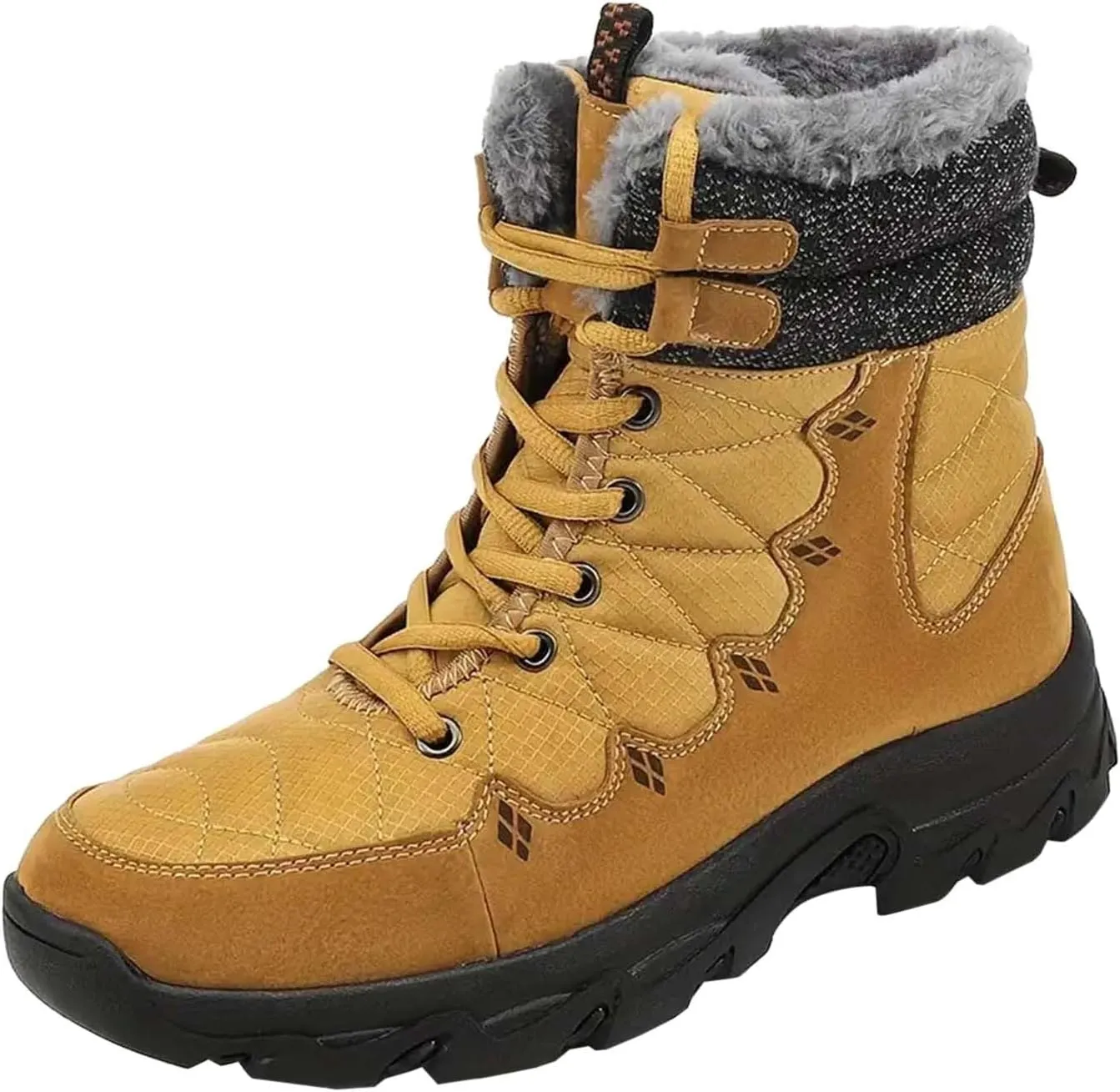 Men Work Boots Wide Width Hiking Sneakers Fur Lined Ankle Boot Safety Toe Shoes for Women Comfortable Outdoor Bota Waterproof Breathable Lightweight Hike Grounded Footwear
