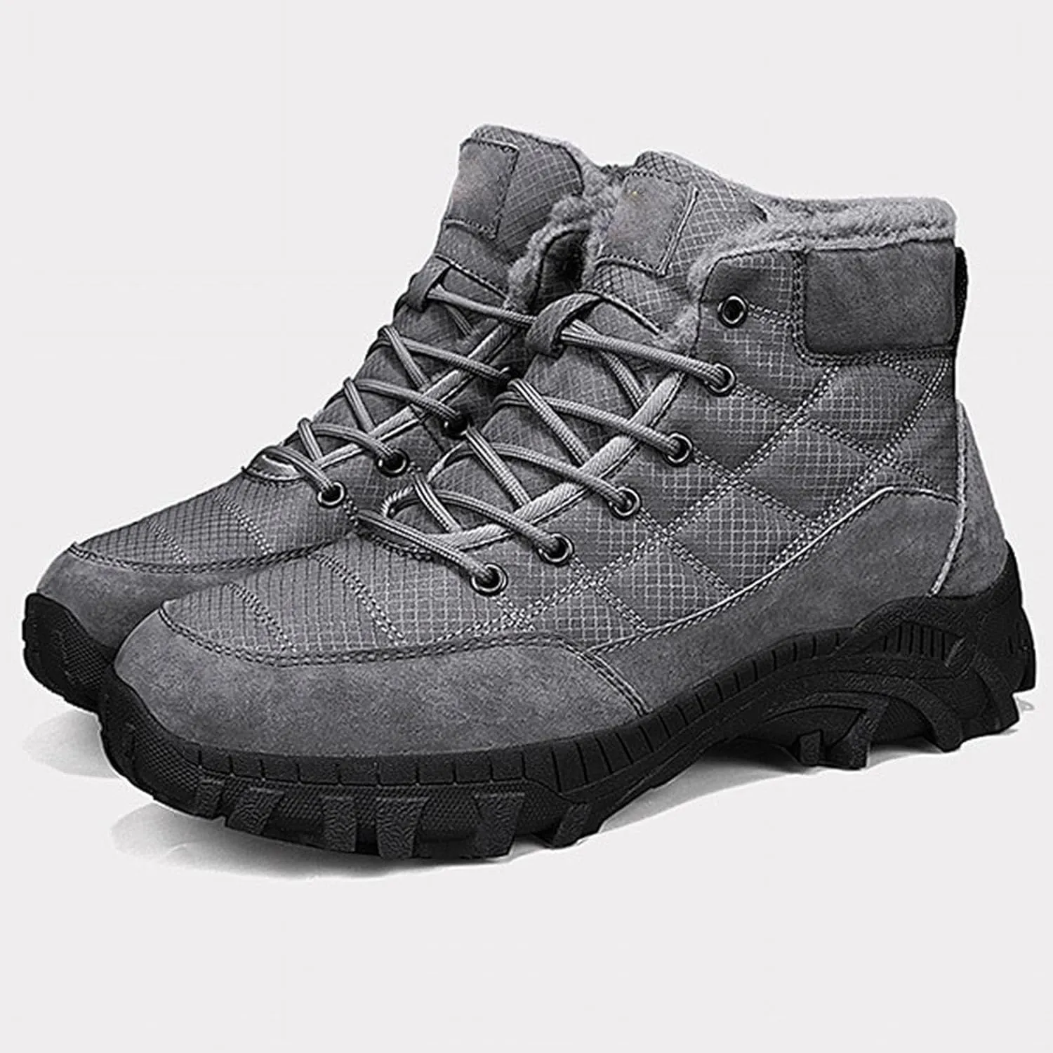 Men Work Boots Wide Width Hiking Sneakers Fur Lined Ankle Boot Safety Toe Shoes for Women Comfortable Outdoor Bota Waterproof Breathable Lightweight Hike Grounded Footwear