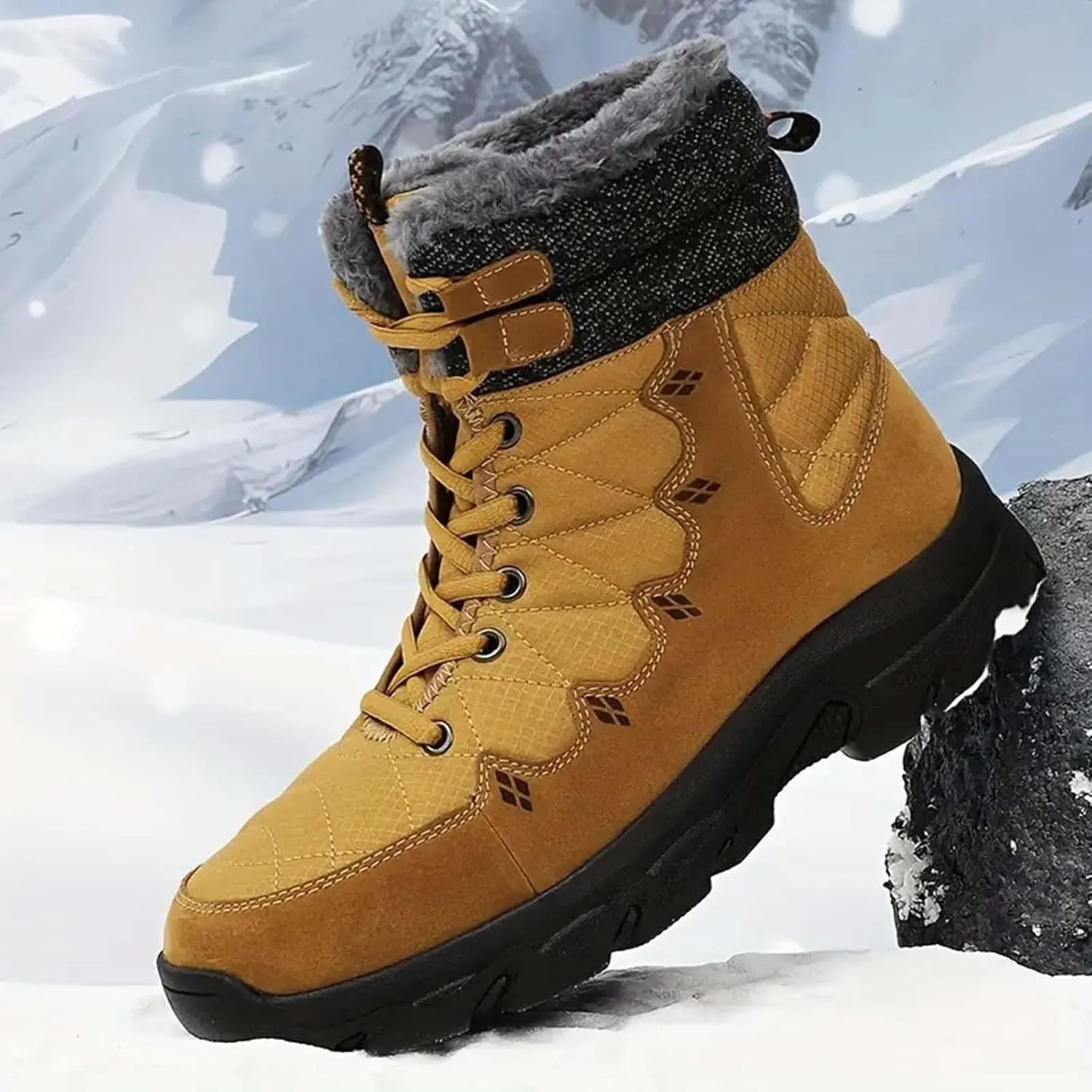 Men Work Boots Wide Width Hiking Sneakers Fur Lined Ankle Boot Safety Toe Shoes for Women Comfortable Outdoor Bota Waterproof Breathable Lightweight Hike Grounded Footwear