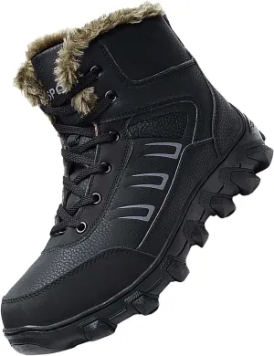 Men Work Boots with Zipper Hiking Sneakers Shoes Warm Womens Working Shoes Composite Toe Waterproof Outdoor Shoes Lightweight Anti Slip Hike Grounded Footwear