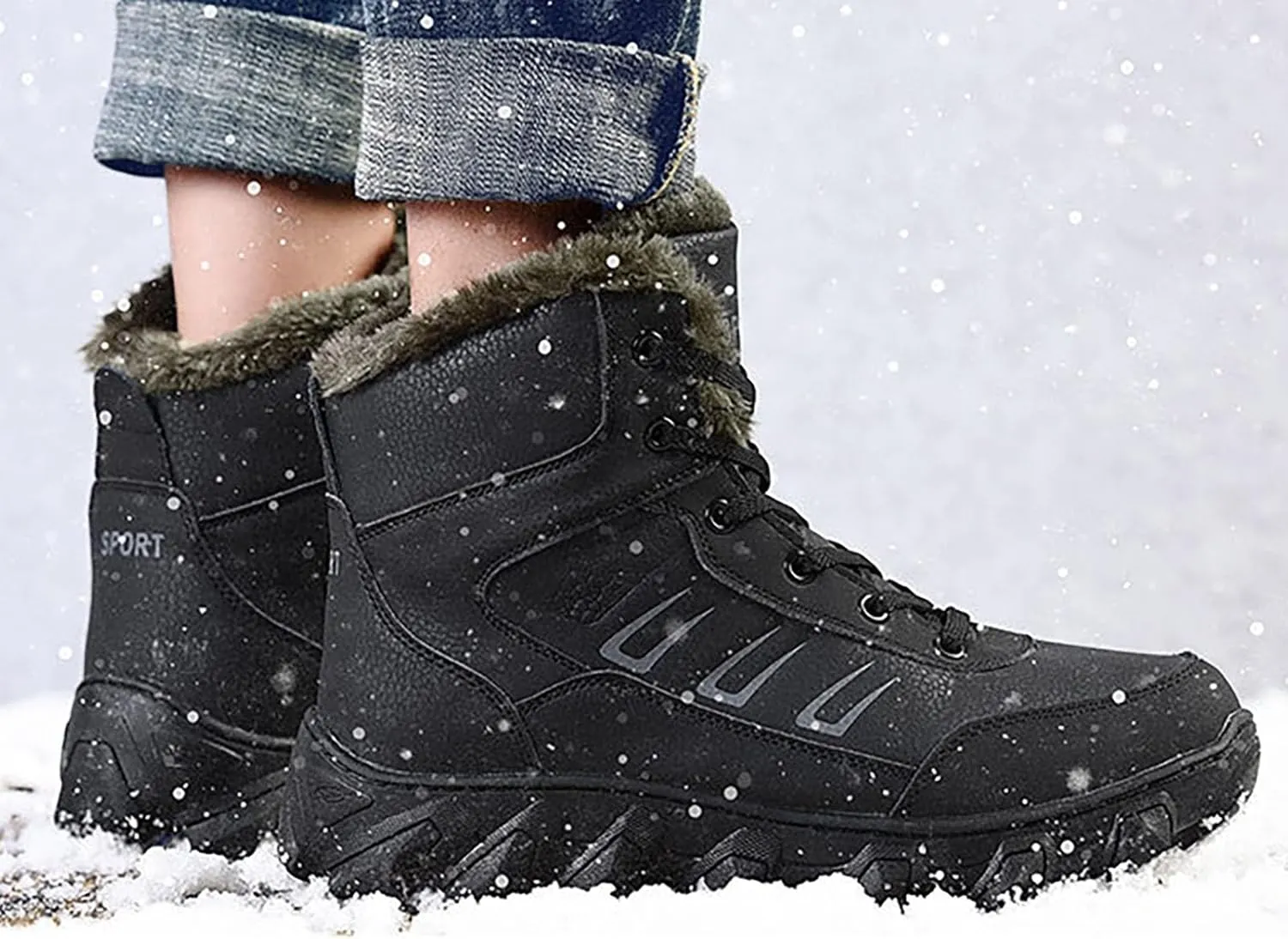 Men Work Boots with Zipper Hiking Sneakers Shoes Warm Womens Working Shoes Composite Toe Waterproof Outdoor Shoes Lightweight Anti Slip Hike Grounded Footwear