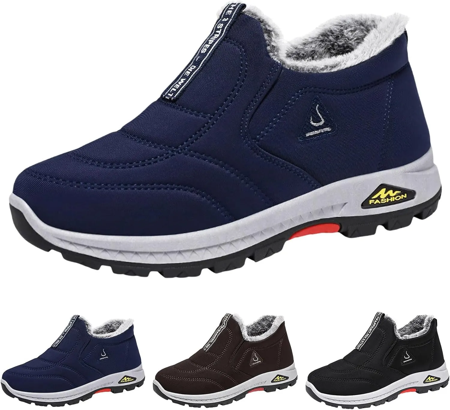 Men's Winter Boots, Waterproof Insulated Fur Boots Warm Insulated Boots Outdoor Work Boots Women's Winter Boots