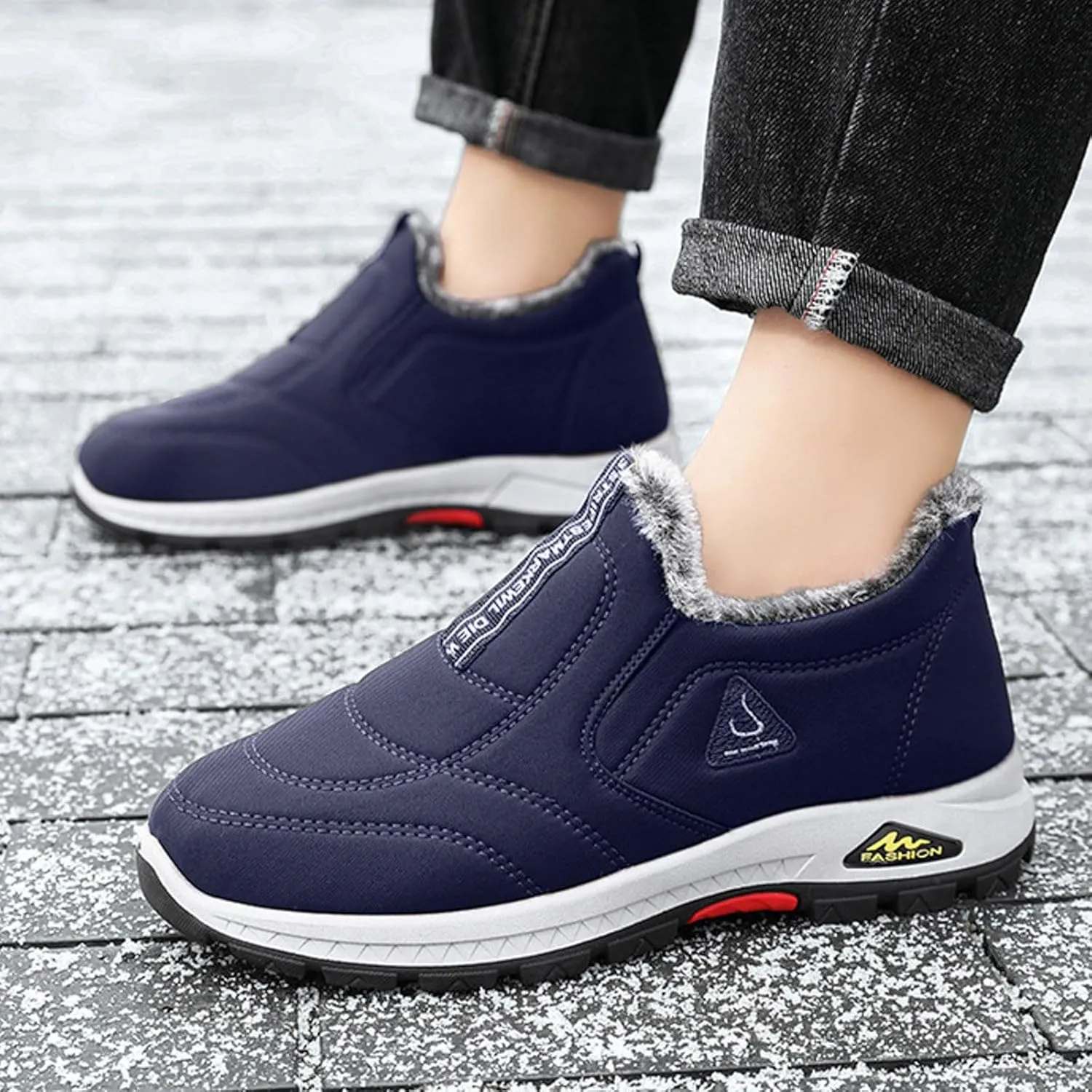 Men's Winter Boots, Waterproof Insulated Fur Boots Warm Insulated Boots Outdoor Work Boots Women's Winter Boots