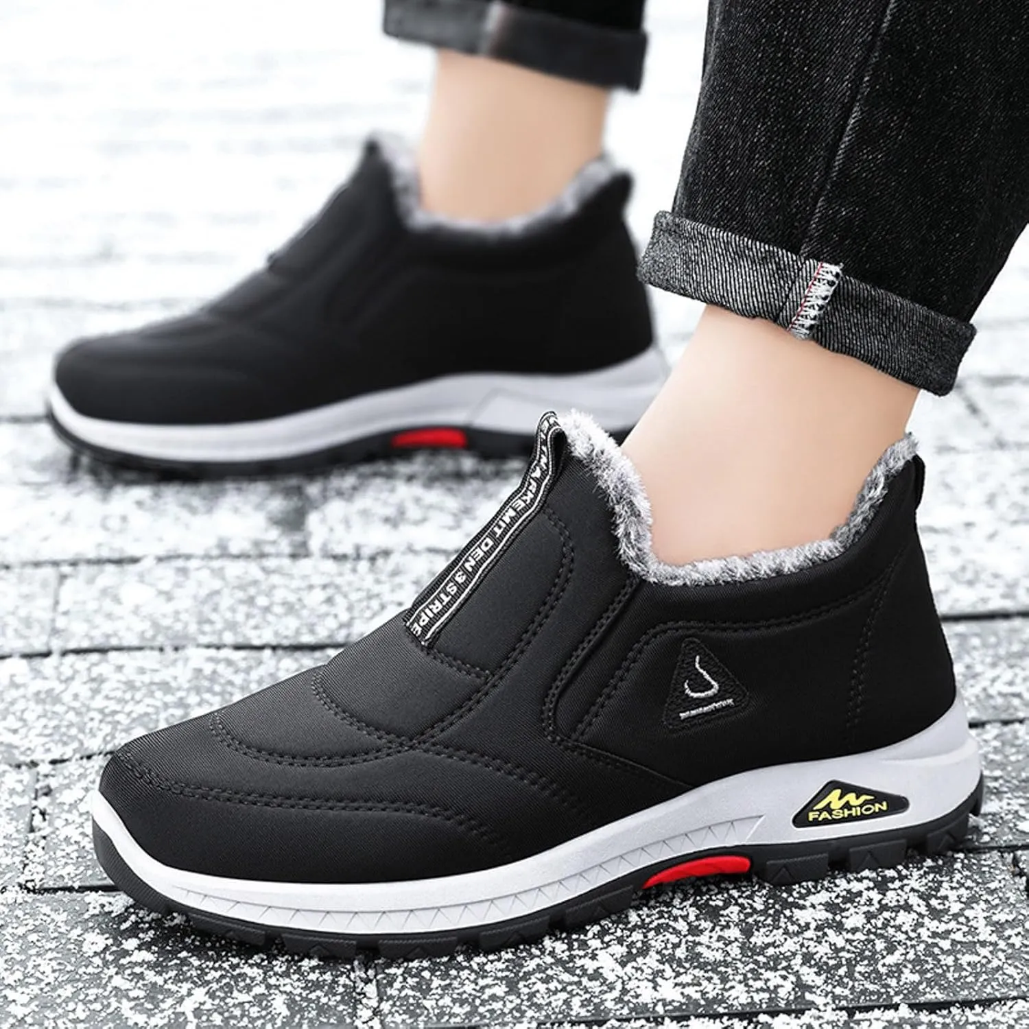 Men's Winter Boots, Waterproof Insulated Fur Boots Warm Insulated Boots Outdoor Work Boots Women's Winter Boots