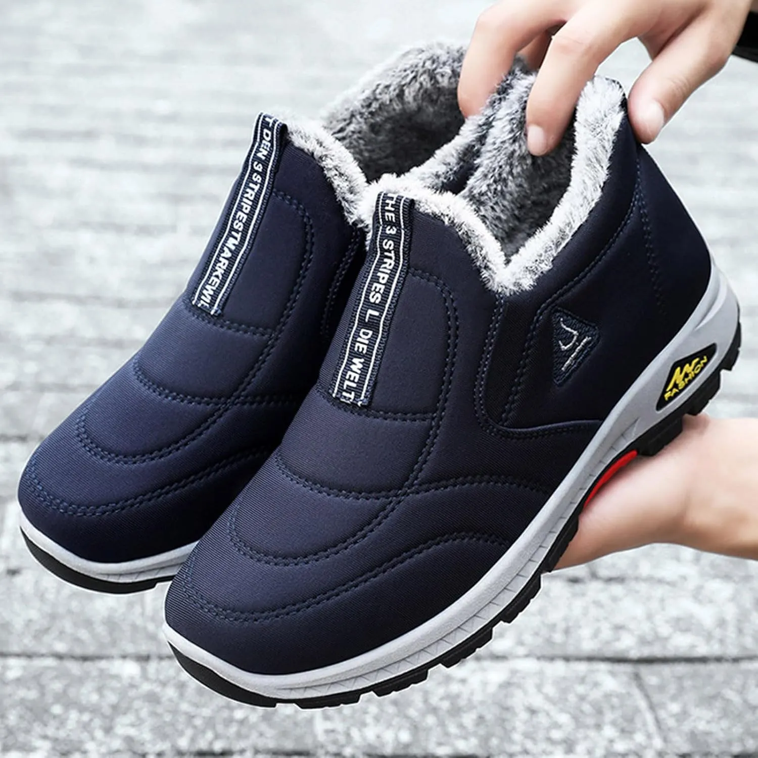 Men's Winter Boots, Waterproof Insulated Fur Boots Warm Insulated Boots Outdoor Work Boots Women's Winter Boots