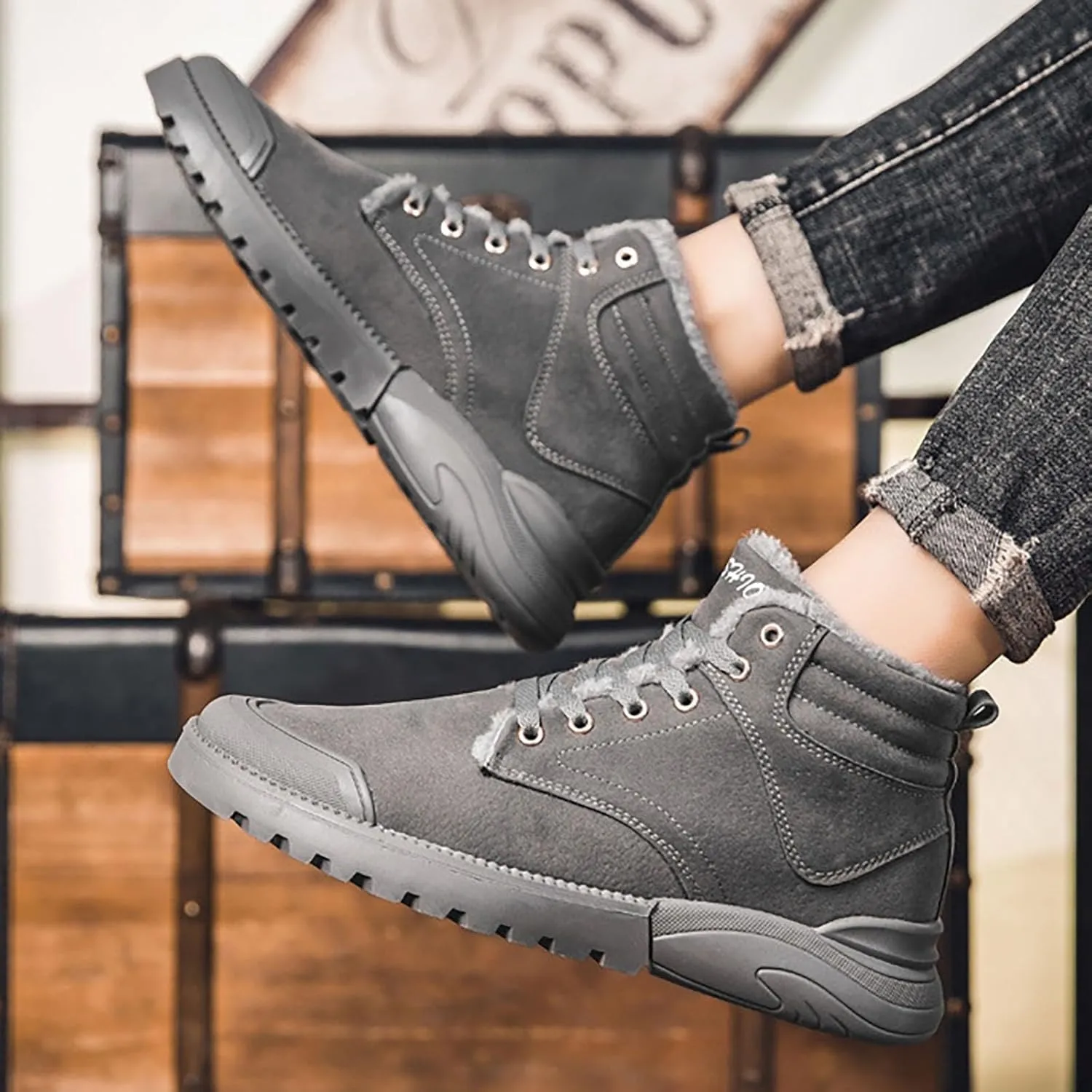 Mens Work Boots Composite Hiking Sneakers Warm Ankle Womens Workout Shoes Insulated Composite Safety Toe Waterproof Industrial Casual Hike Grounded Footwear