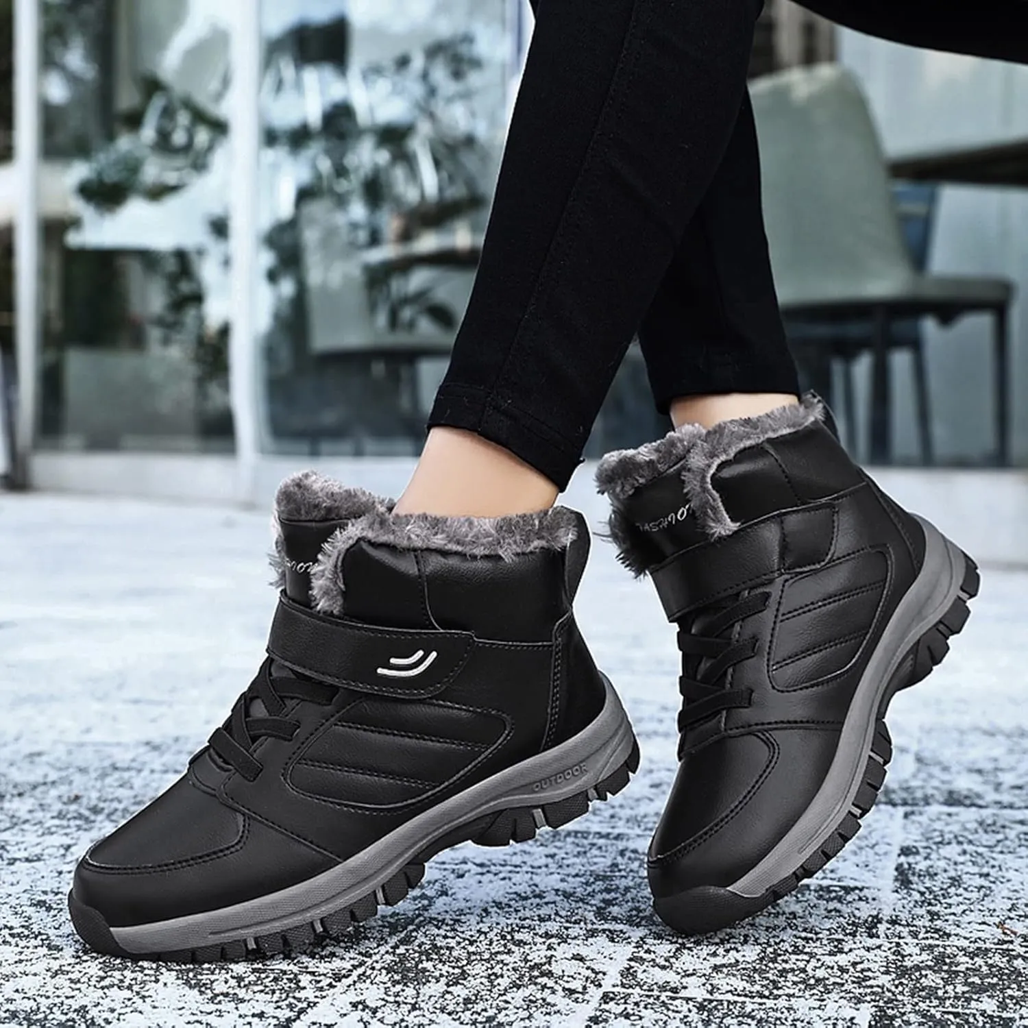 Men's Work Boots Composite Toe Hiking Sneakers Warm Ankle Workout Shoes for Women Slip Resistant Non Slip Shoes Food Service Waterproof Hike Grounded Footwear