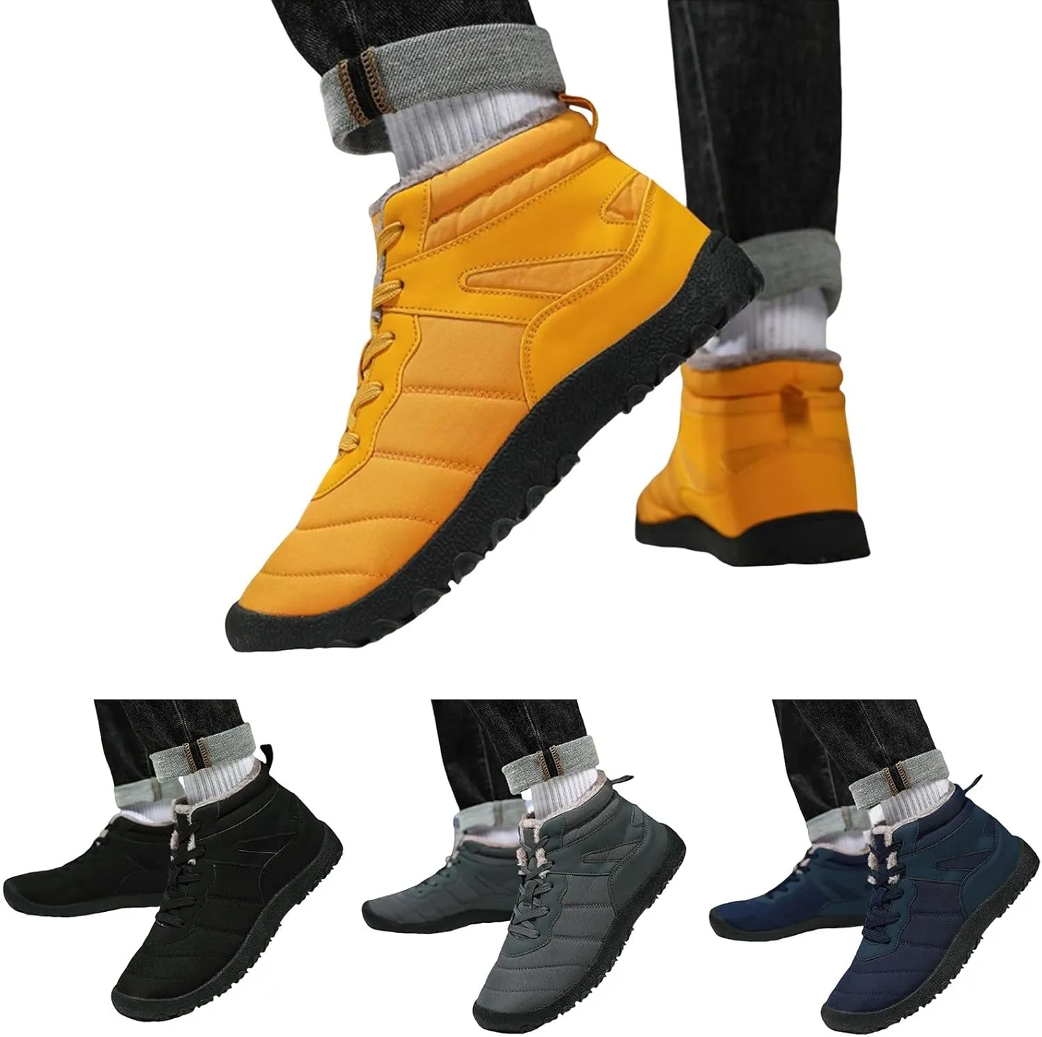 Men's Work Boots Non Steel Toe Hiking Sneakers Warm Ankle Womens Safety Toe Shoes Business Casual Platform Shoes Slip Resistant Safety Hike Grounded Footwear