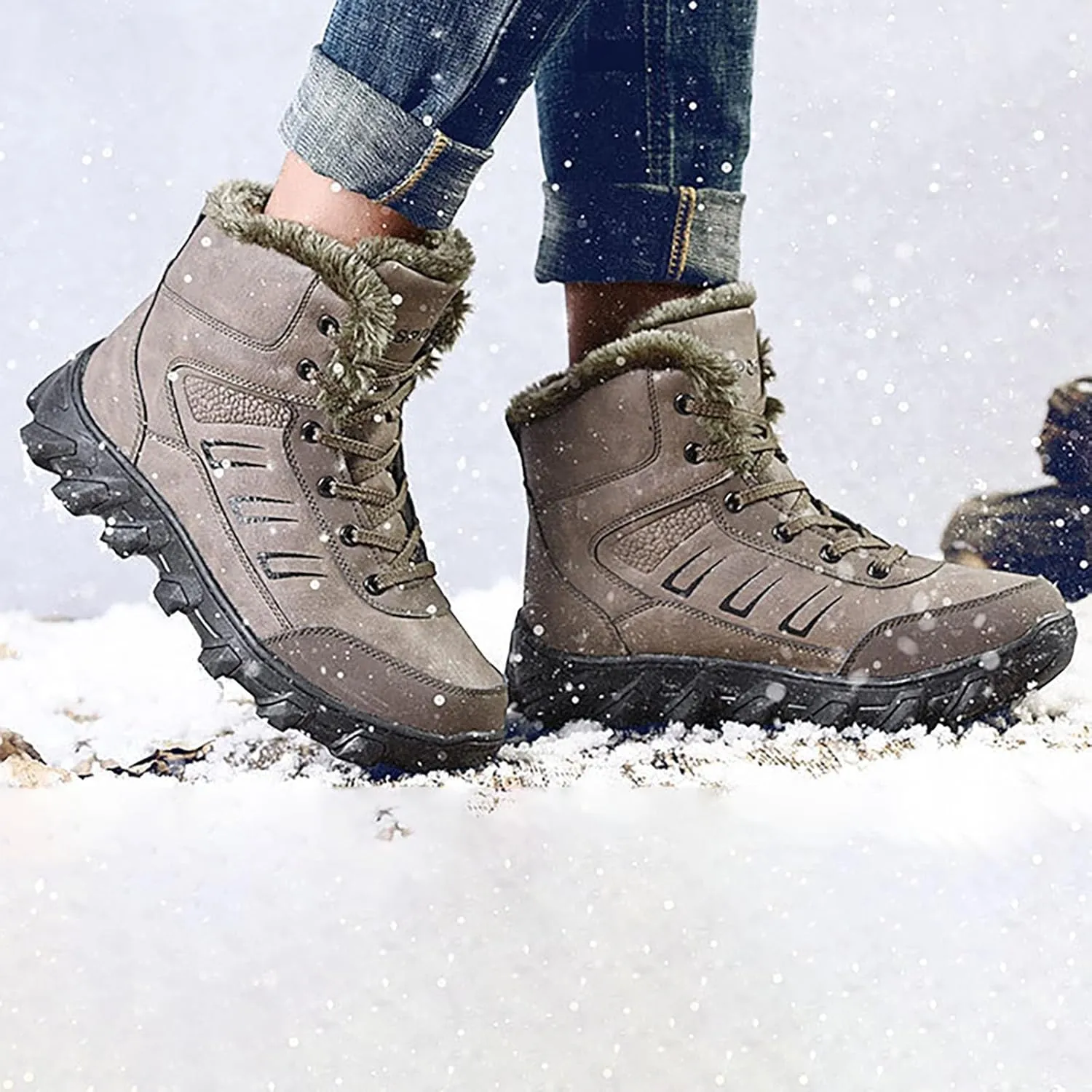 Men's Work Boots Non Steel Toe Hiking Sneakers Warm Ankle Womens Safety Toe Shoes Business Casual Platform Shoes Slip Resistant Safety Hike Grounded Footwear