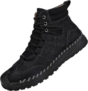 Men's Work Boots Slip On Hiking Sneakers Ankle Ladies Women's Workout Shoes Comfortable Platform Sneakers Lightweight Safety Hike Grounded Footwear