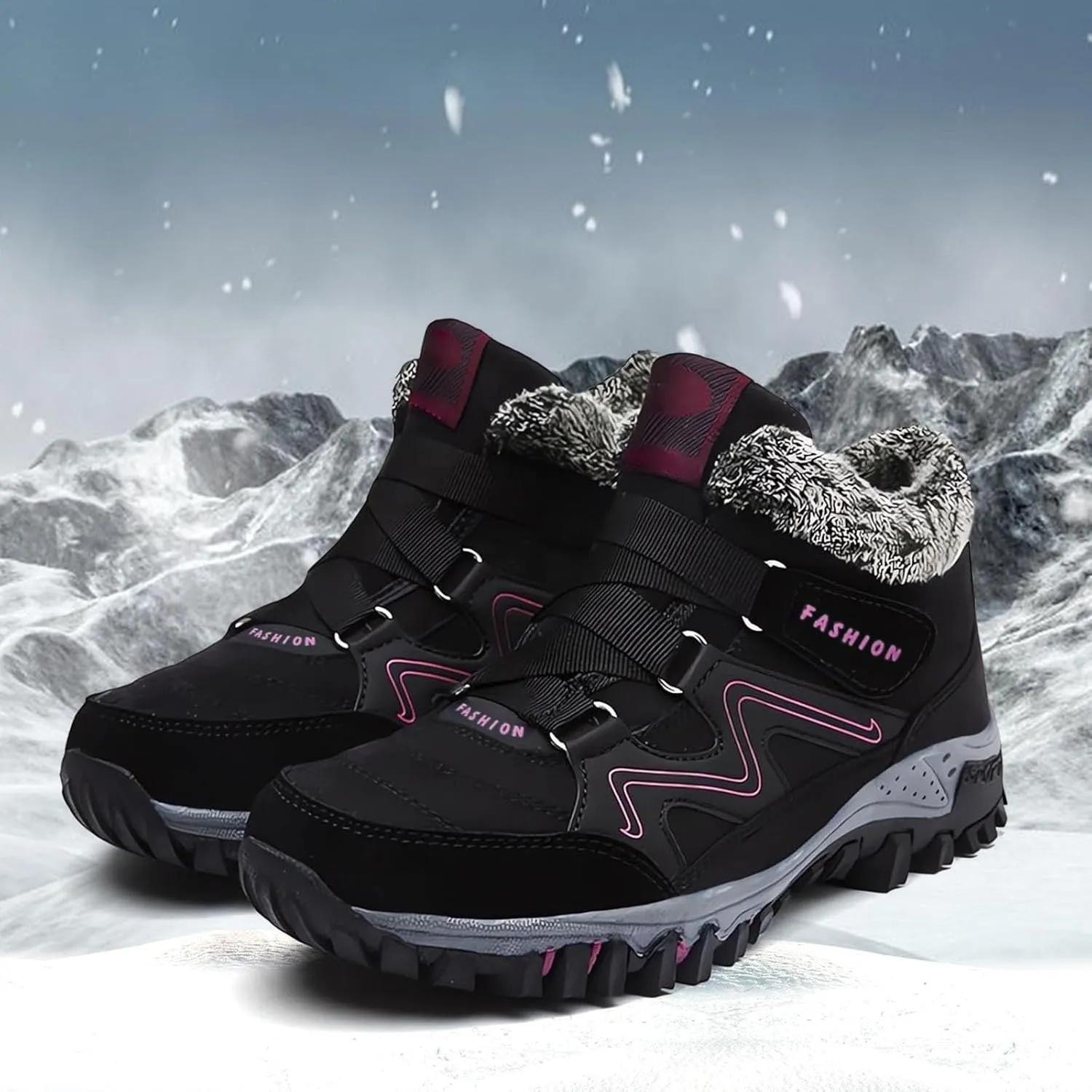 Mens Work Boots Soft Toe Hiking Sneakers Warm Booties Working Shoes for Women Slip On Waterproof Outdoor Shoes Lightweight Anti Slip Hike Grounded Footwear
