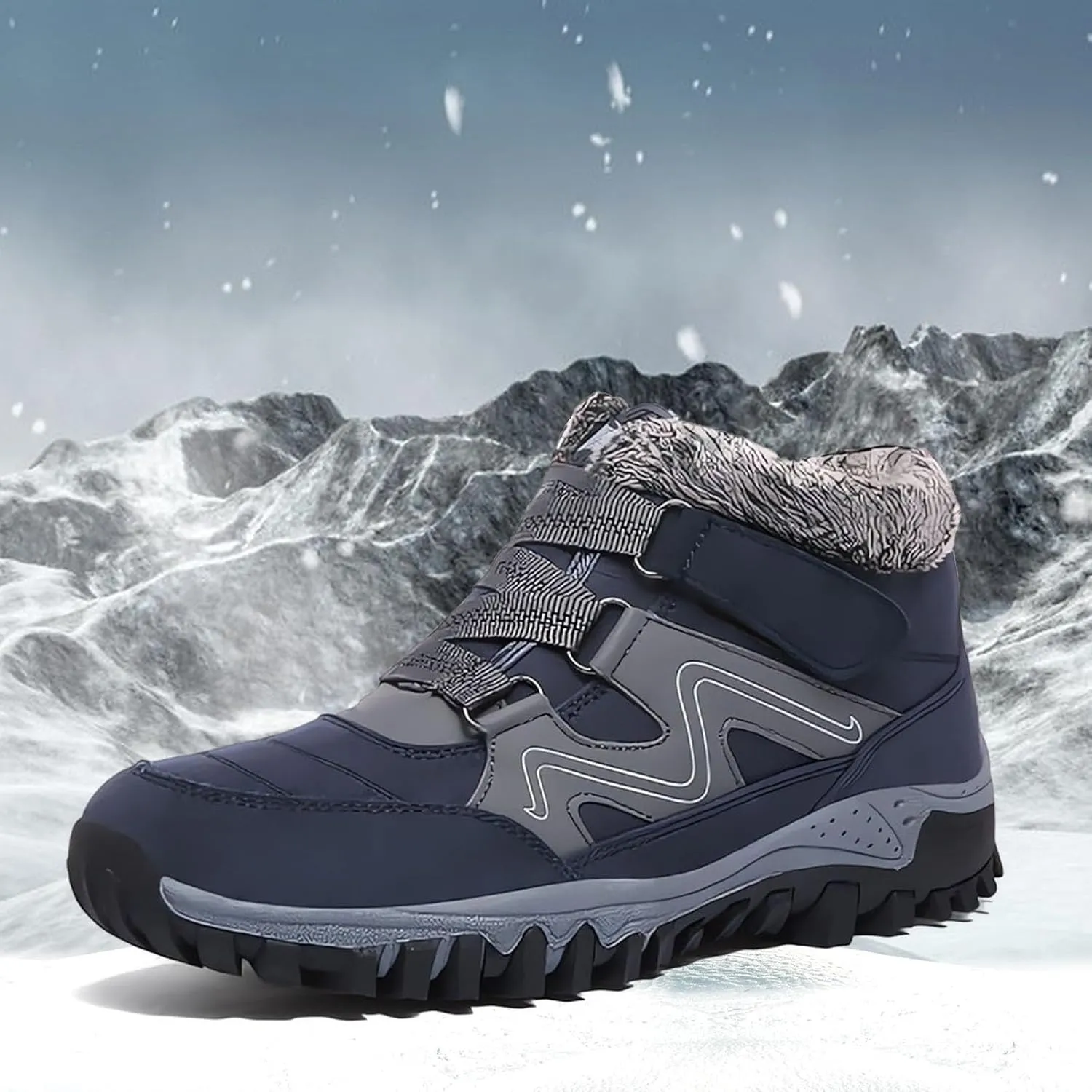 Mens Work Boots Soft Toe Hiking Sneakers Warm Booties Working Shoes for Women Slip On Waterproof Outdoor Shoes Lightweight Anti Slip Hike Grounded Footwear