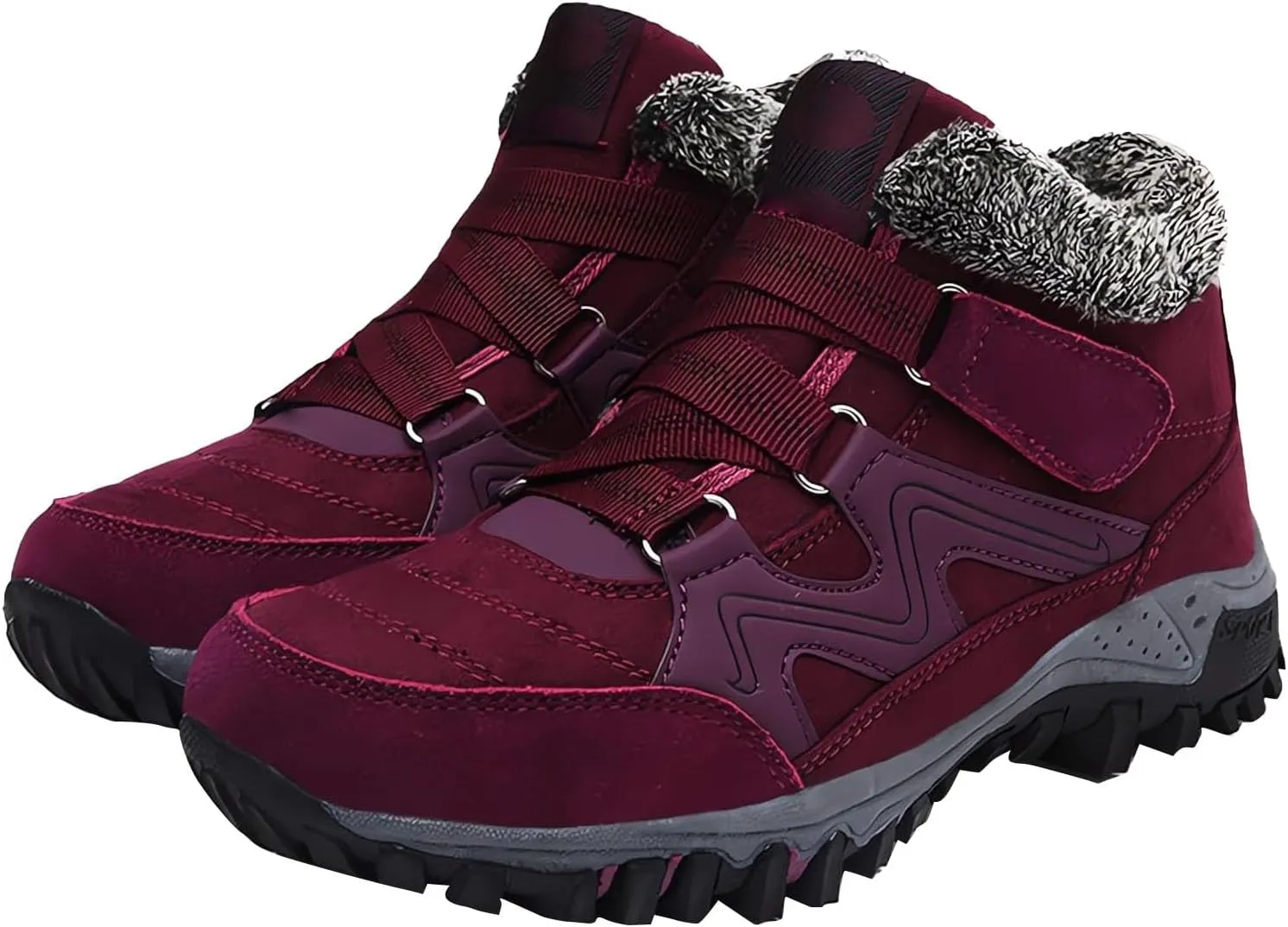 Mens Work Boots Soft Toe Hiking Sneakers Warm Booties Working Shoes for Women Slip On Waterproof Outdoor Shoes Lightweight Anti Slip Hike Grounded Footwear