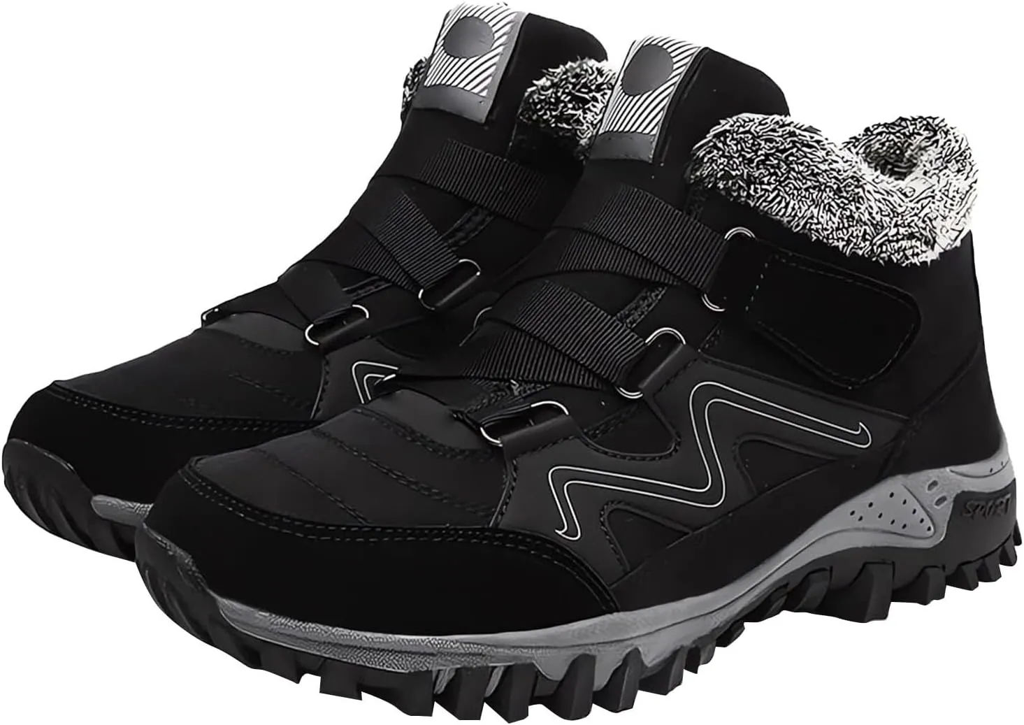 Mens Work Boots Soft Toe Hiking Sneakers Warm Booties Working Shoes for Women Slip On Waterproof Outdoor Shoes Lightweight Anti Slip Hike Grounded Footwear