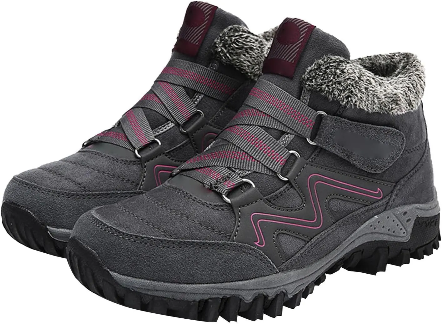 Mens Work Boots Soft Toe Hiking Sneakers Warm Booties Working Shoes for Women Slip On Waterproof Outdoor Shoes Lightweight Anti Slip Hike Grounded Footwear