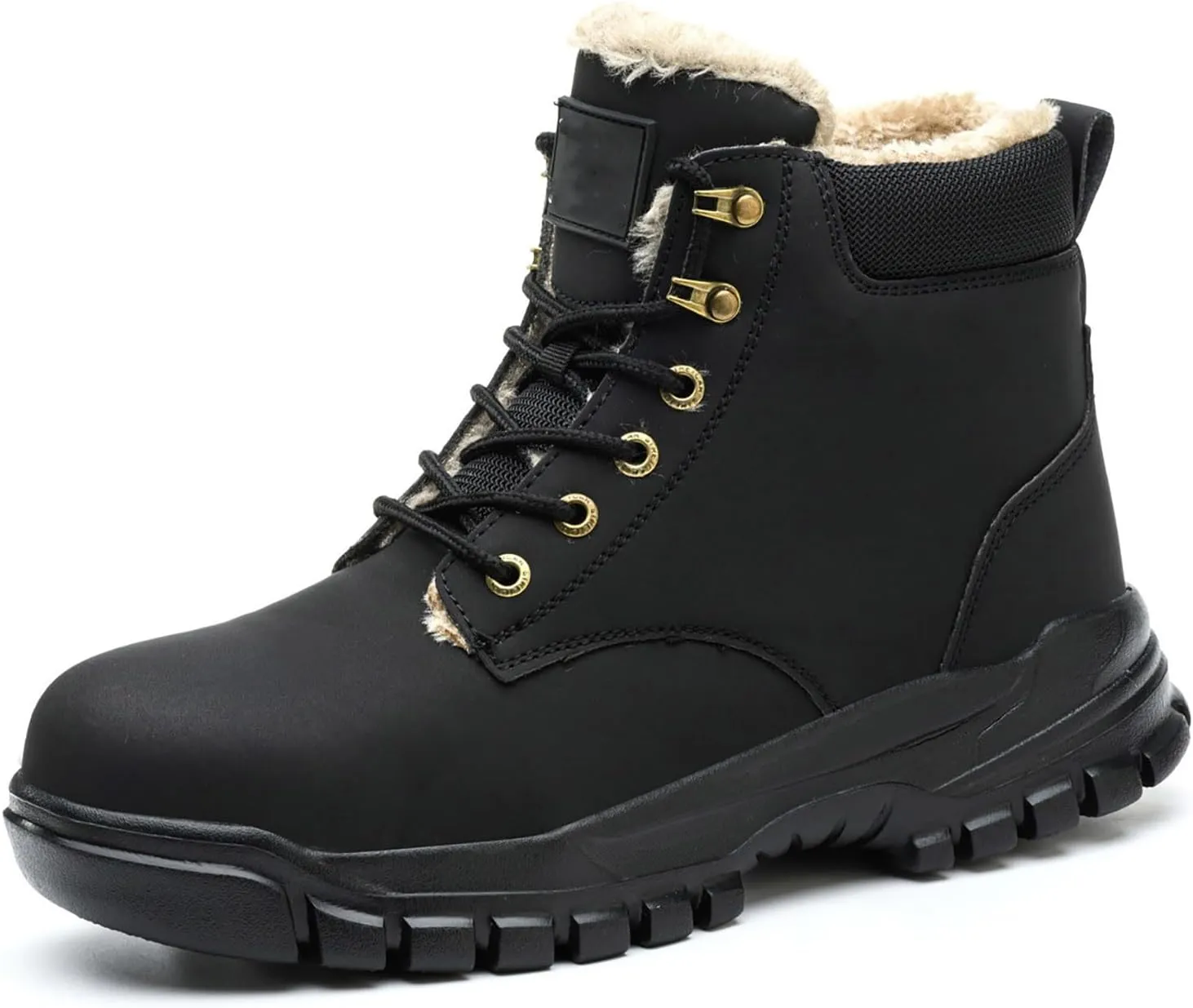 Mens Work Boots Wide Width Hiking Sneakers Ankle Booties Workout Shoes for Women Slip Resistant Waterproof Platform Botas Slip Resistant Hike Grounded Footwear