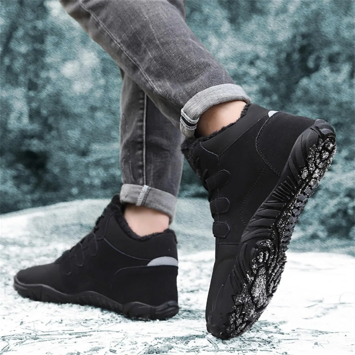 Men's Work Boots Wide Width Hiking Sneakers Shoes Warm Women Working Shoes Nonslip Winter Outdoor Botas Waterproof Non Slip Hike Grounded Footwear