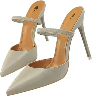 MOJARI Sexy Fashion High Heels Pointed Toe Pumps Slingback Shallow mouth heels Party Evening Weddingshoe