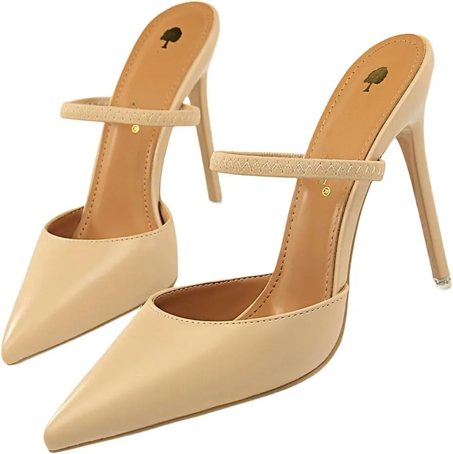 MOJARI Sexy Fashion High Heels Pointed Toe Pumps Slingback Shallow mouth heels Party Evening Weddingshoe